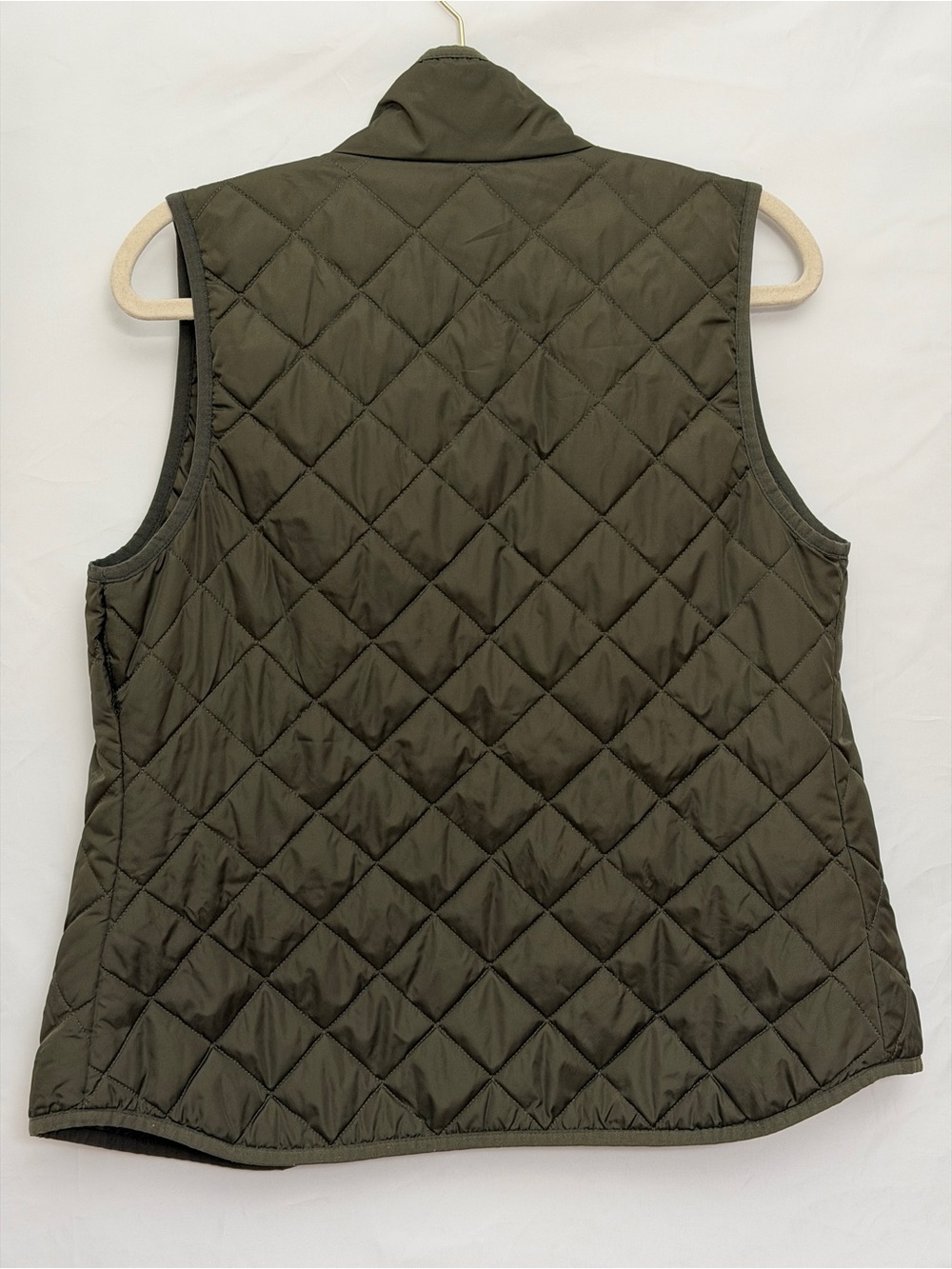 Old Navy Olive Green Quilted Vest with Gold Zipper - Picture 2 of 5